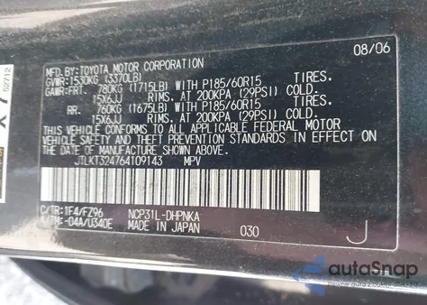 2006 Scion Xb from USA, damaged, VIN JTLKT324764109143